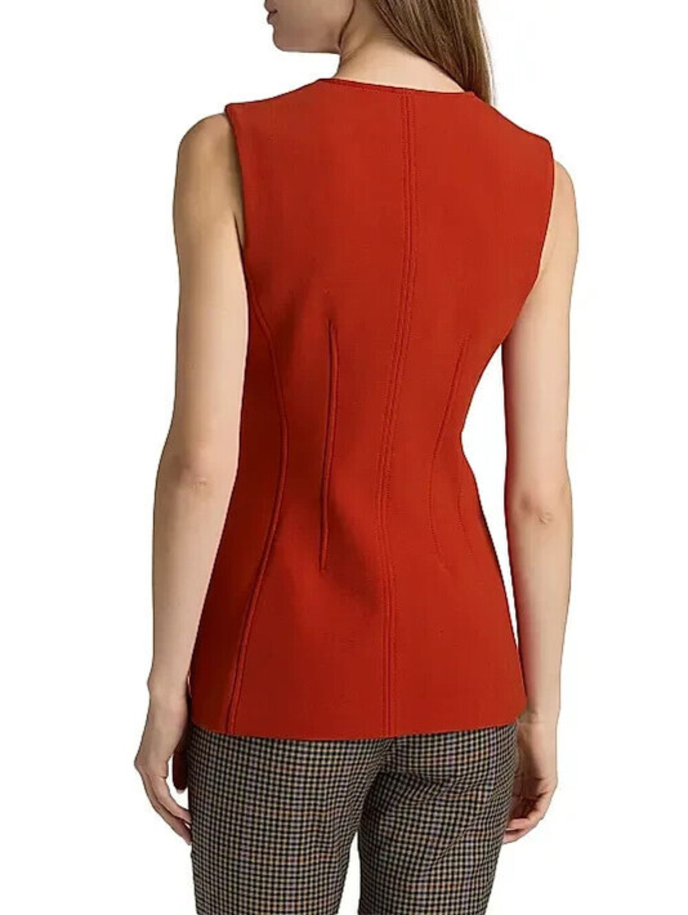 NEW, Veronica Beard Jessup Tailored Vest in Carnelian Red sz 8 #SJ2548 - Picture 4 of 10